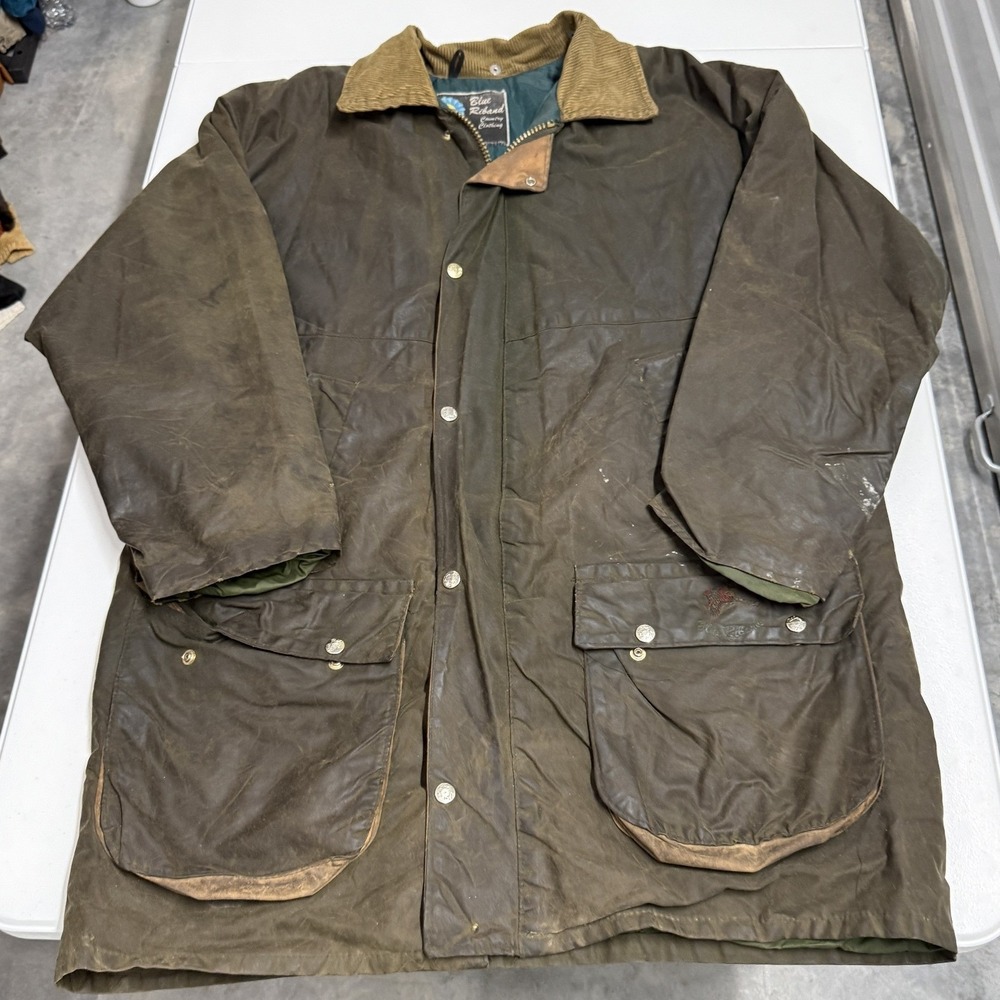 Blue Riband Waxed Cotton Field Jacket Mens XL Brown Fair Distressed Pheasant